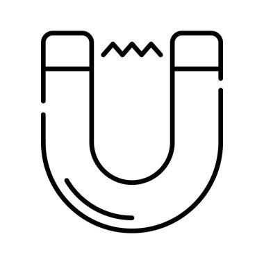 Fizik mıknatısı simgesi düz stil, ölçeklenebilir çekim vektörü