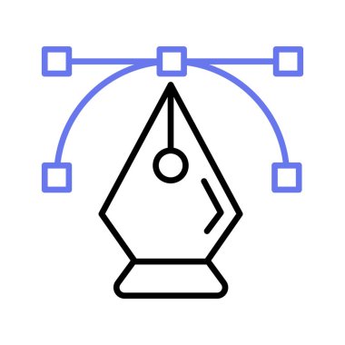 Modern düz stil kalem aracının bu yaratıcı simgesine tutun