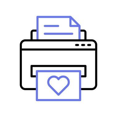 İyi tasarlanmış düzenlenebilir yazıcı simgesi modayı ve premium vektörü