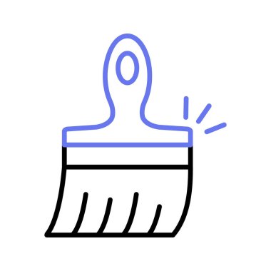 Boya fırçasının el yapımı modern düz vektörü, özelleştirilebilir simge