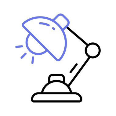 İyi tasarlanmış masa lambası ikonu, özelleştirilebilir vektör