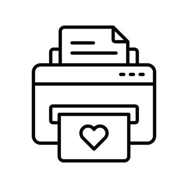 İyi tasarlanmış düzenlenebilir yazıcı simgesi modayı ve premium vektörü