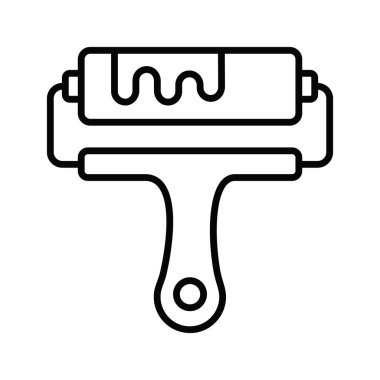 Boya silindirinin birinci sınıf düz simgesi, özelleştirilebilir vektör