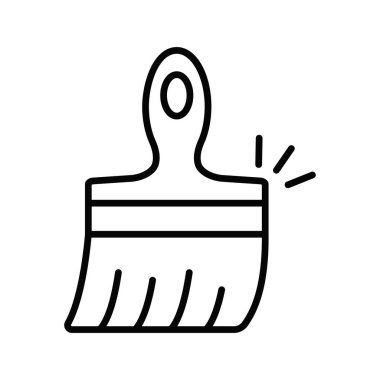 Boya fırçasının el yapımı modern düz vektörü, özelleştirilebilir simge