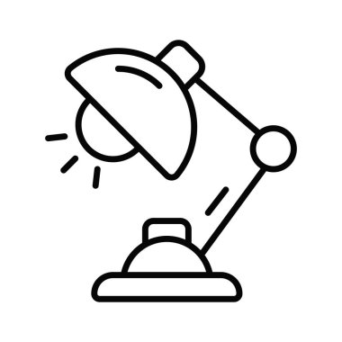 İyi tasarlanmış masa lambası ikonu, özelleştirilebilir vektör