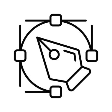 Modern düz stil kalem aracının bu yaratıcı simgesine tutun