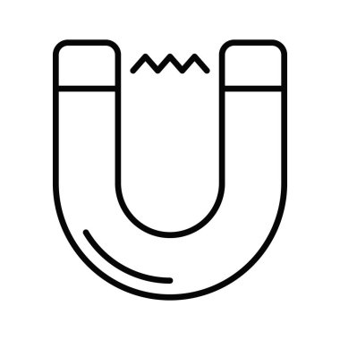 Fizik mıknatısı simgesi düz stil, ölçeklenebilir çekim vektörü