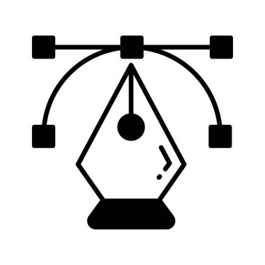 Modern düz stil kalem aracının bu yaratıcı simgesine tutun