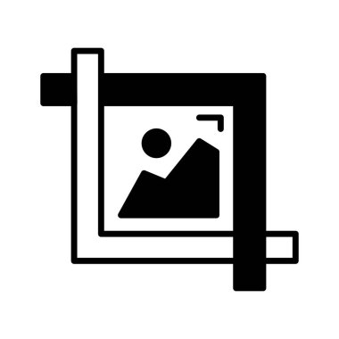 Resim kırpma aracı vektörü, düzenleme aracı, Web ve uygulama arayüzleri, sunumlar, bilgi grafikleri için mükemmel