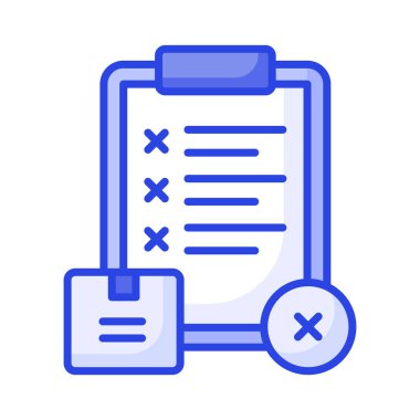 Çapraz imzalı ve konsept simgesi gösterilen paket reddedildi