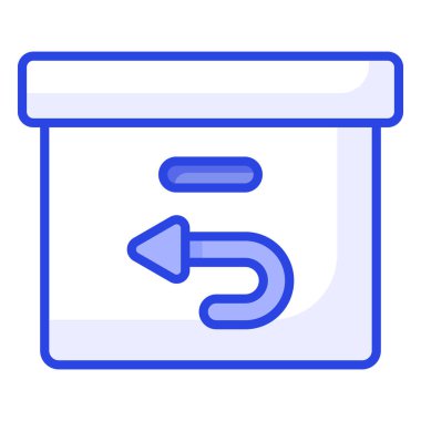 Modern tarzda inanılmaz bir geri dönüş ikonu, düzen dönüşü, paket dönüşü