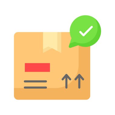 Sıralamanın simgesi olan karton işaretli konsept, paket teslim edilmiş vektör tasarımı