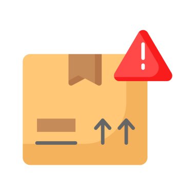 Paket paketi ile ünlem işareti parsel uyarısının kavram simgesini sembolize ediyor