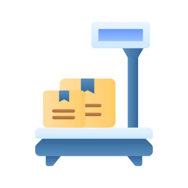 Ağırlık ölçeği konsepti ölçüm makinesi, kargo paketleri