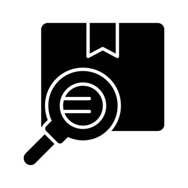 Paket izleme konsepti simgesini gösteren büyüteçle kutuyu teslim et