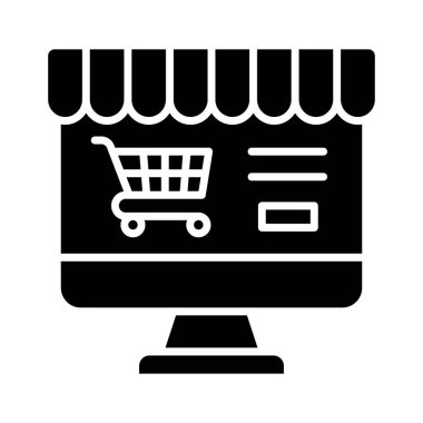 Bu güzel tasarlanmış çevrimiçi alışveriş simgesini moda tarzında işaretleyin