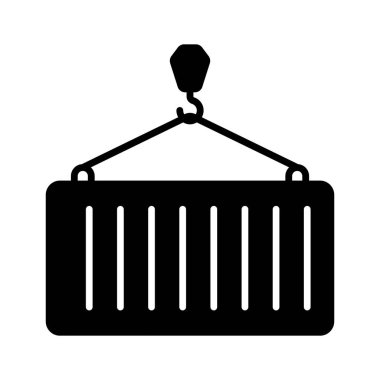 Sanayi vinç kaldırma vektör tasarımı, beyaz arkaplanda izole