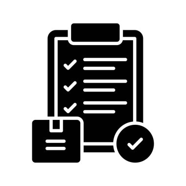 Onaylanmış sıralamanın konsept simgesini gösteren işaret ve pano işaretli paket, teslim edilmiş vektör sırası