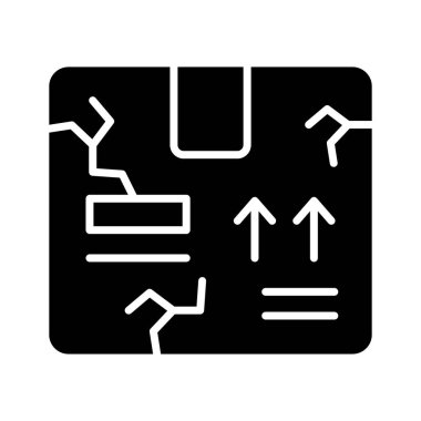 Kırık mukavva vektör tasarımı, yırtık karton paket, uygulamalar ve web siteleri için kırık kutu simgesi