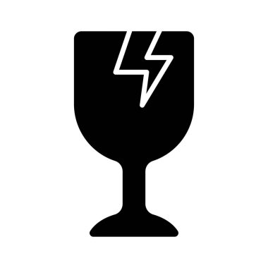 Kırılabilir paket beyaz arkaplanda izole edilmiş kırılgan simge tasarımı