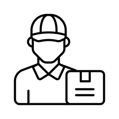 Kurye çocuk profesyonel işçi ve çalışan vektör tasarımı, kargo hizmetleri