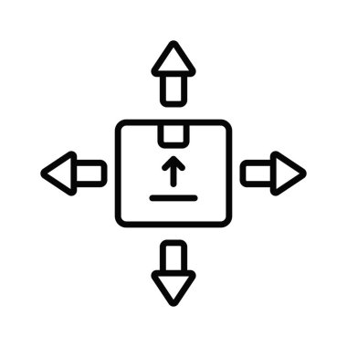 Beyaz arkaplanda izole edilmiş bu güzel paket dağılım simgesini kontrol et