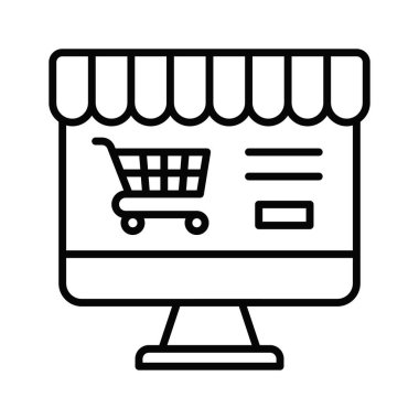 Bu güzel tasarlanmış çevrimiçi alışveriş simgesini moda tarzında işaretleyin