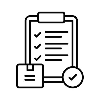 Onaylanmış sıralamanın konsept simgesini gösteren işaret ve pano işaretli paket, teslim edilmiş vektör sırası