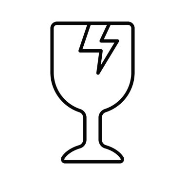 Kırılabilir paket beyaz arkaplanda izole edilmiş kırılgan simge tasarımı