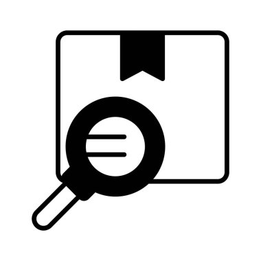 Paket izleme konsepti simgesini gösteren büyüteçle kutuyu teslim et