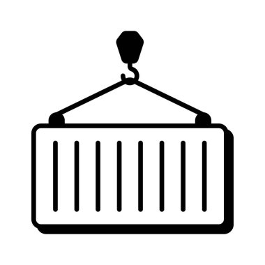 Sanayi vinç kaldırma vektör tasarımı, beyaz arkaplanda izole