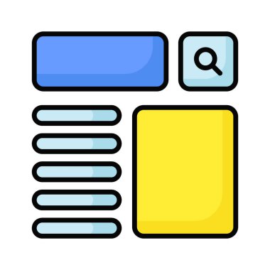 Bu güzel tasarlanmış web sitesine bir göz atın. Kablo çerçeveleme, düzen, şablon simgesi