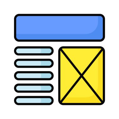 Bu güzel tasarlanmış web sitesine bir göz atın. Kablo çerçeveleme, düzen, şablon simgesi