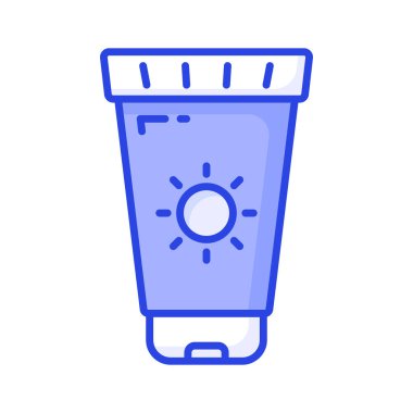 Güneş kreminin modern stil ve premium simgesinde inanılmaz bir vektör tasarımı