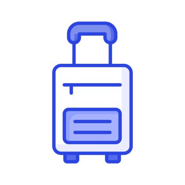 Moda tarzında bagaj çantasının dikkatlice hazırlanmış ikon tasarımı, seyahat bagaj vektörü kişiselleştirilebilir tasarım