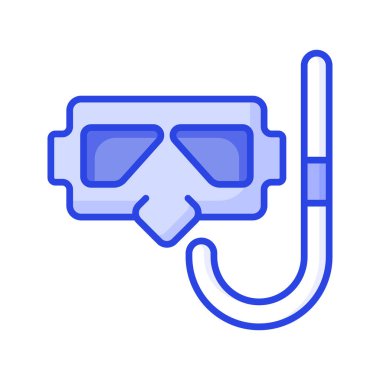 Şnorkel maskesinin modern tarzda güzel tasarım vektörü, simgeyi kullanması kolay