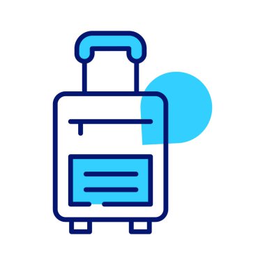 Moda tarzında bagaj çantasının dikkatlice hazırlanmış ikon tasarımı, seyahat bagaj vektörü kişiselleştirilebilir tasarım