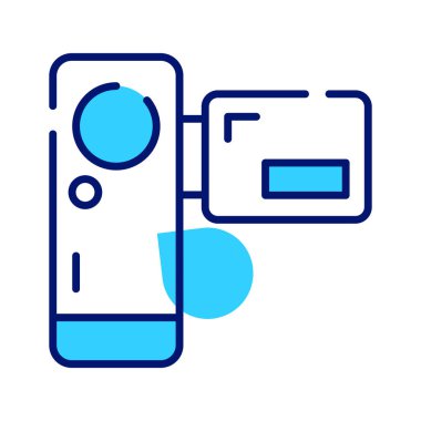 Moda tarzında el kamerasının güzel tasarlanmış vektörü, el kamerasıyla yaşam anlarını yakalar