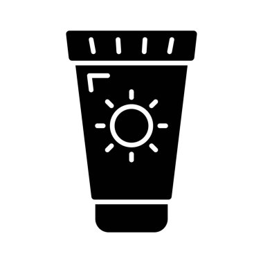 Güneş kreminin modern stil ve premium simgesinde inanılmaz bir vektör tasarımı