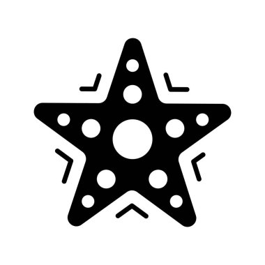 Beyaz zemin üzerinde izole edilmiş, modern tarzda denizyıldızı vektör tasarımı