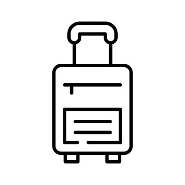 Moda tarzında bagaj çantasının dikkatlice hazırlanmış ikon tasarımı, seyahat bagaj vektörü kişiselleştirilebilir tasarım