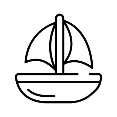 Motorlu yat tasarımı, deniz yolculuğu ikonu için tekne, seyahat için lüks gemi ya da okyanusta parti.