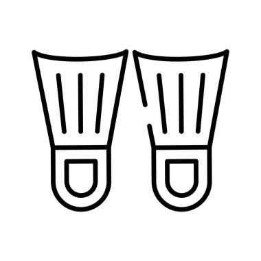 Yüzme ekipmanı simgesi, modern tarzda Fin vektör tasarımı