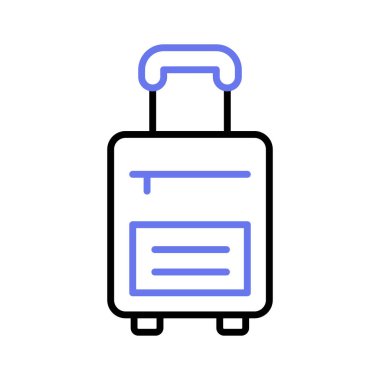 Moda tarzında bagaj çantasının dikkatlice hazırlanmış ikon tasarımı, seyahat bagaj vektörü kişiselleştirilebilir tasarım