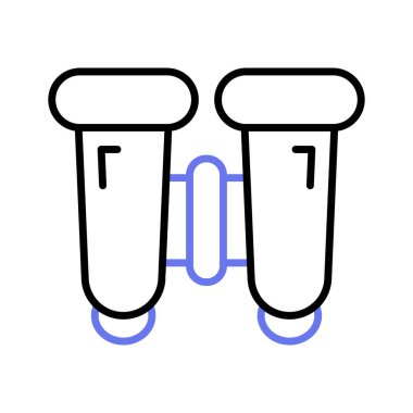 Moda tarzında uzak nesneleri, dürbün vektör tasarımını izlemek için kullanılan, her göz için bir lens ile optik bir araçtır