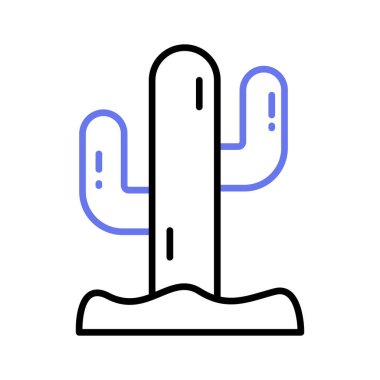 Kaktüs vektör tasarımı, güzel dizayn edilmiş tatlı ikonu.