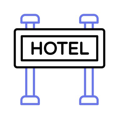 Otel tabela tahtası, otel yönetim kurulu vektör tasarımı modada