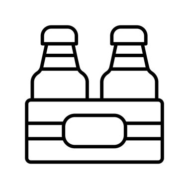 Modern tasarım tarzında, birinci sınıf kullanıma hazır süt şişelerinin simgesi