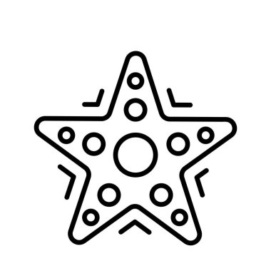 Beyaz zemin üzerinde izole edilmiş, modern tarzda denizyıldızı vektör tasarımı