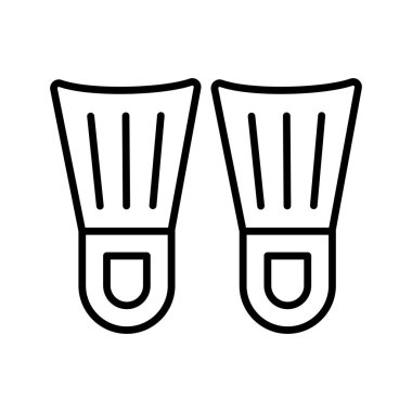 Yüzme ekipmanı simgesi, modern tarzda Fin vektör tasarımı